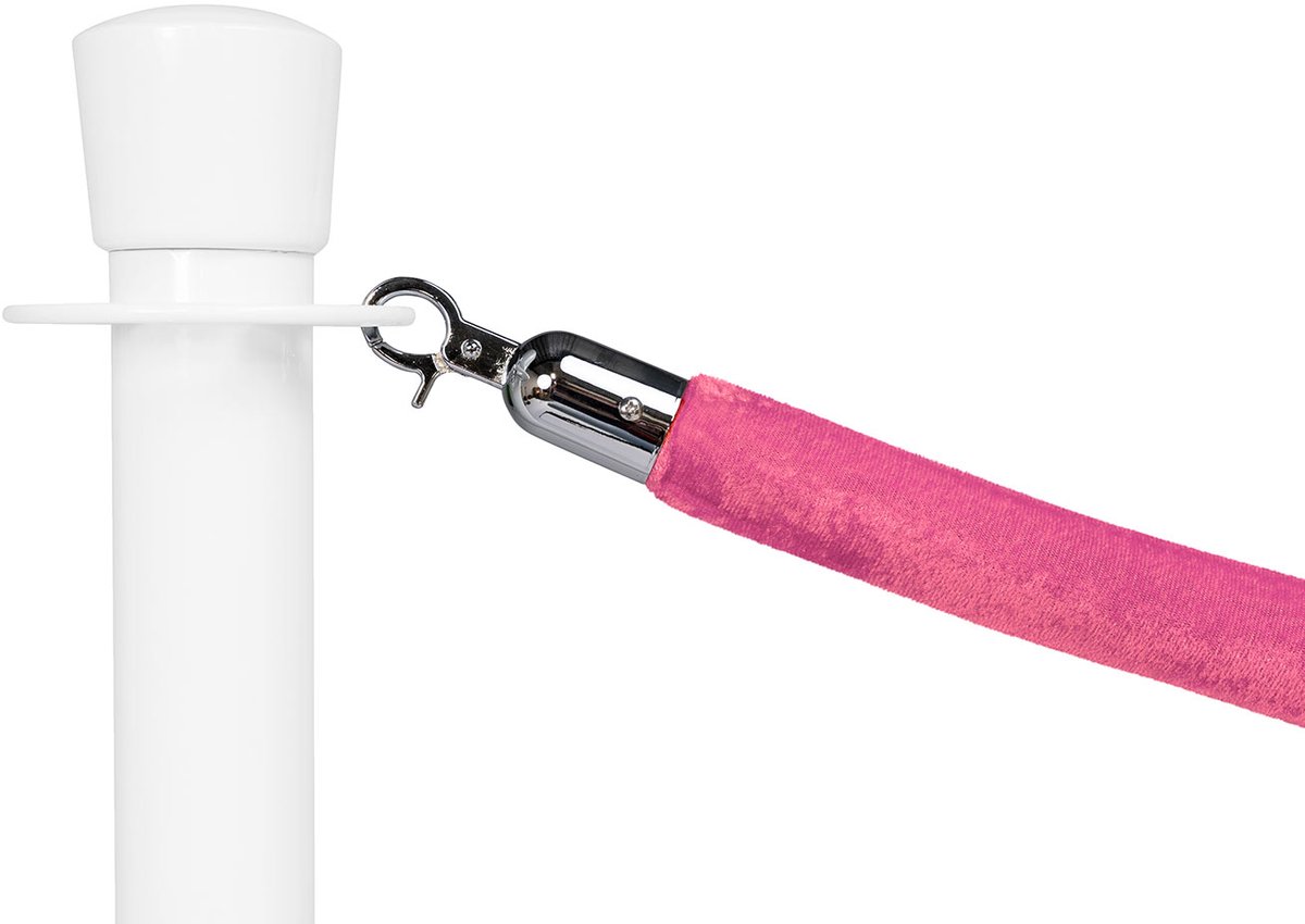   | Afzetkoord Velours | Chroom - Roze